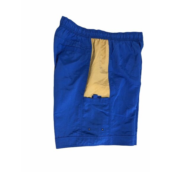 Swim Trunks Mens M Swimsuit Board Shorts Blue Elastic Waist Pockets - Picture 3 of 6